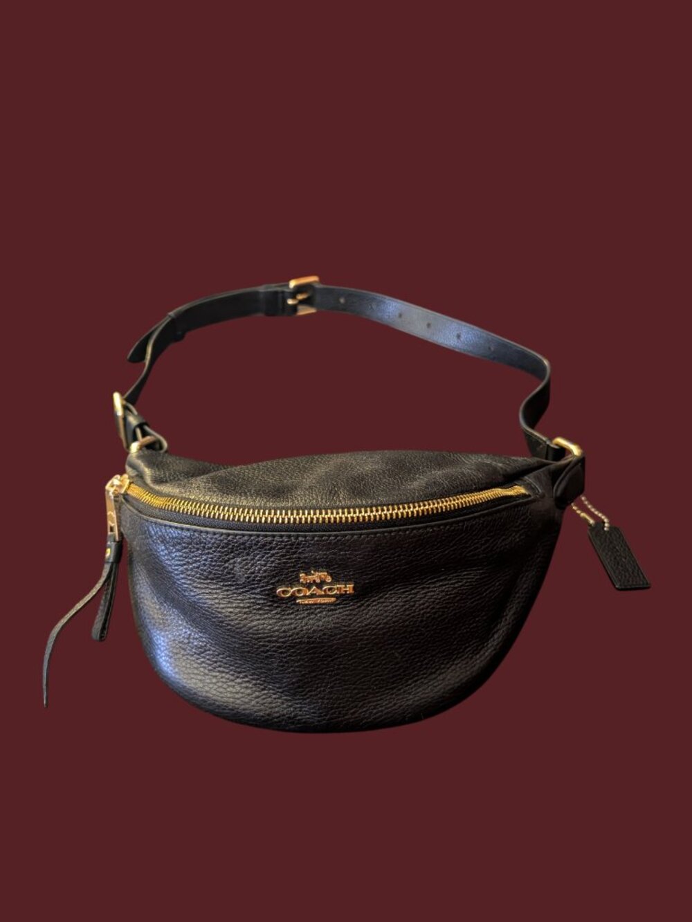 Coach Black Leather Fanny Pack Belt Bag Bum Bag F48738 - Picture 16 of 16